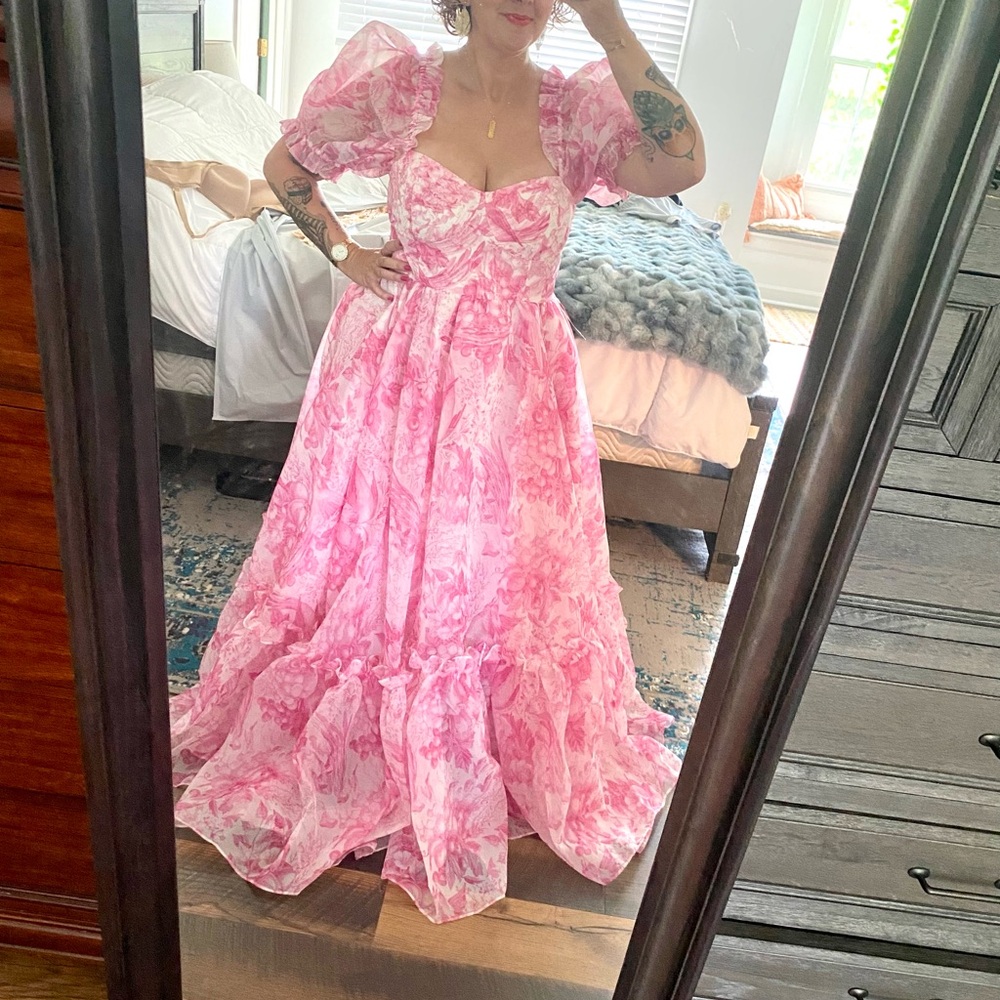 Selkie Pink Floral Maxi Dress